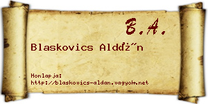 Blaskovics Aldán névjegykártya